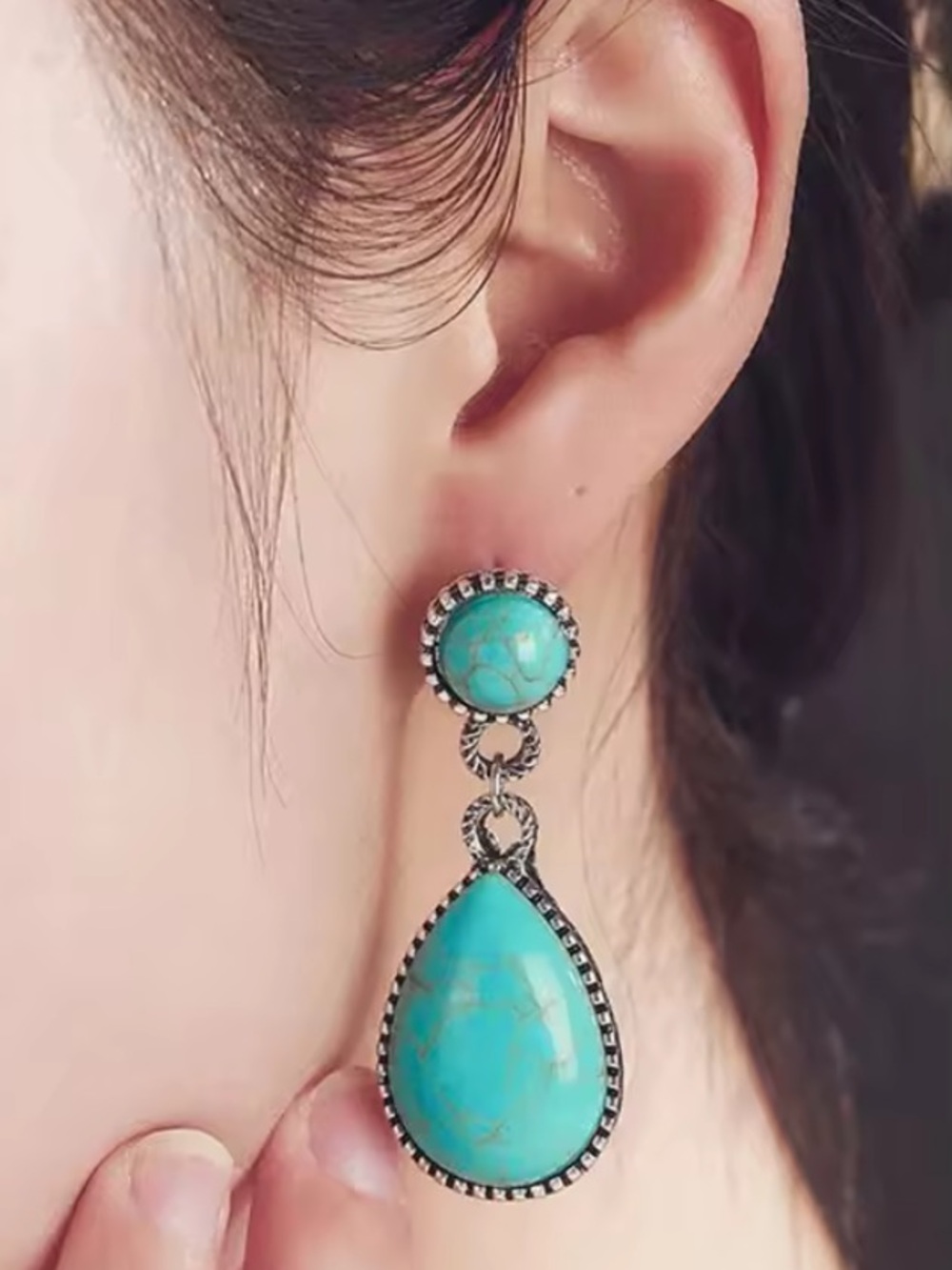 Bohemian Turquoise Style Drop Earrings